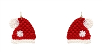 Crochet Santa Hat Earrings