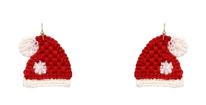 Crochet Santa Hat Earrings