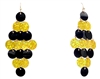 Chandelier Black & Gold Disc Earrings
