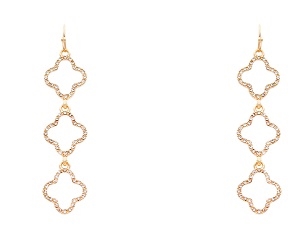Pave Clover 3 Drop Earrings