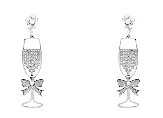 Glitter Wine Glass Earrings