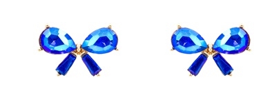 Stone Bow Stud Earrings
