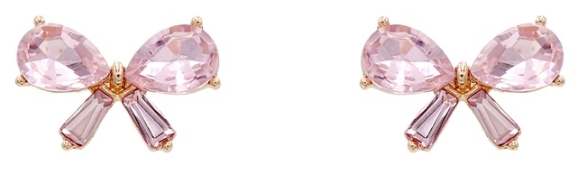 Stone Bow Stud Earrings