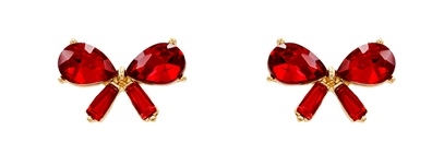 Stone Bow Stud Earrings