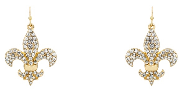 Pave Fleur de Lis Earrings
