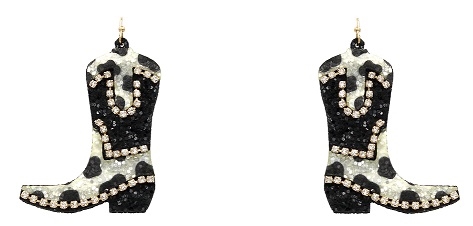 Glitter Cowboy Boots- Cow