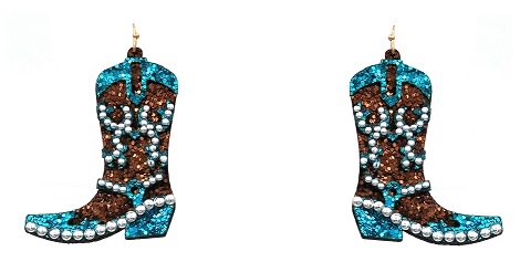 Glitter Cowboy Boots- Turquoise