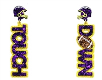 Purple & Gold Touchdown Earrings