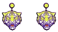 Purple & Gold Tiger Head