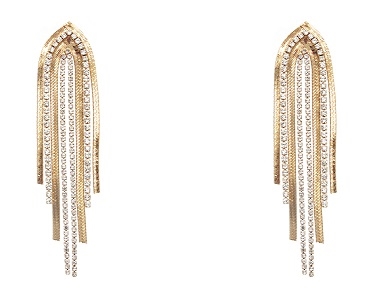 Mixed Stone Chain Drop Earrings