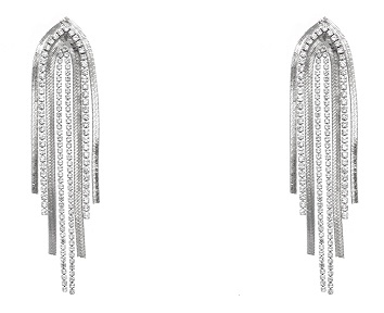 Mixed Stone Chain Drop Earrings