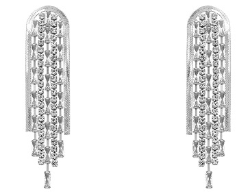 Mixed Stone Chain Drop Earrings