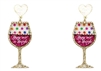 Glitter Birthday Wine Glass Earrings