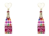 Glitter Birthday Wine Glass Earrings