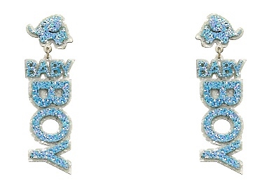 Glitter Baby Boy Earrings