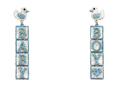 Glitter Letter Box Boy Earrings