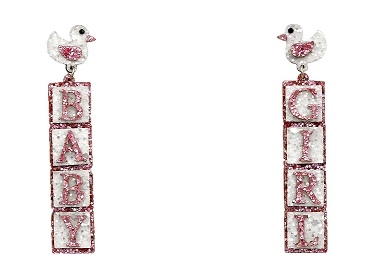 Glitter Letter Box Girl Earrings