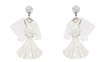 Wedding Dress Leather Glitter Earrings