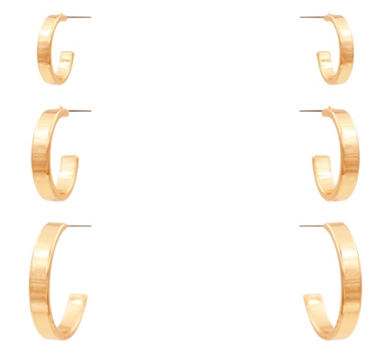 3 PC Hoop Earrings