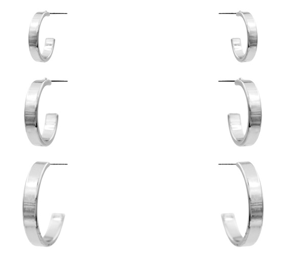 3 PC Hoop Earrings