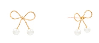 Bow Earrings W/ Pearl