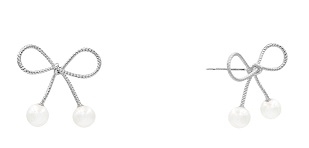 Bow Earrings W/ Pearl