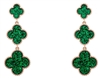 St Patricks Day 3 Drop Clover Earrings
