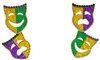 Mardi Gras Glitter Mask Earrings