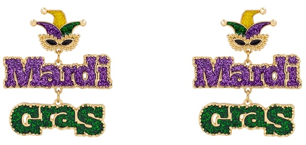 Mardi Gras Enamel Earrings
