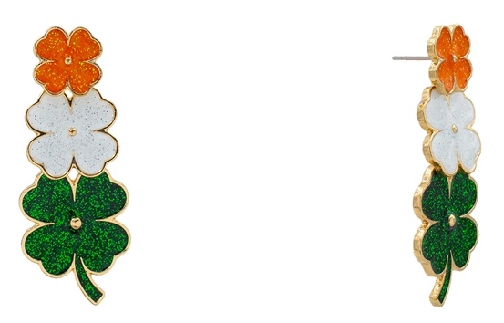 Clover Glitter Stud Earrings