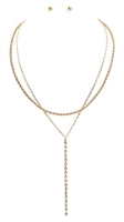 Y Neck Rhinestone Drop Necklace