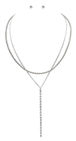 Y Neck Rhinestone Drop Necklace