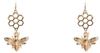 Bee W/ Honeycomb Drop Earrings