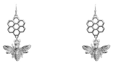 Bee W/ Honeycomb Drop Earrings