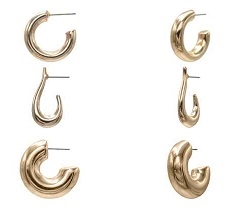 3 PC Hoop Earring Set