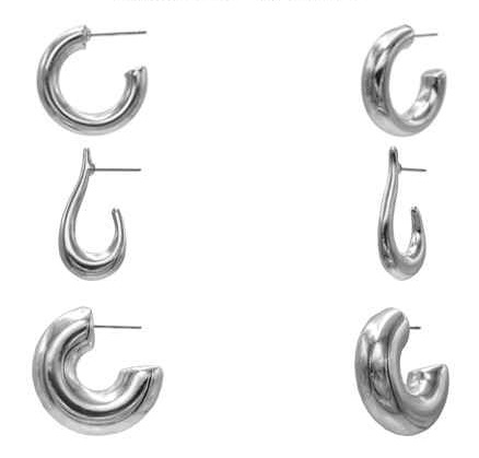 3 PC Hoop Earring Set