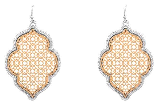 Two Tone Filligree Earrings