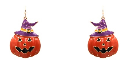 Pumpkin Enamel Drop Earrings