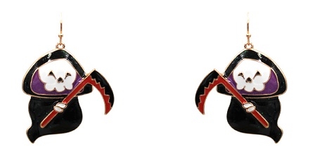 Grimm Reaper Enamel Drop Earrings