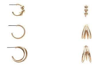 3 PC Hoop Earring Set