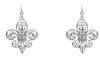 Dangle Scroll Fleur de Lis Earrings