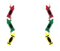 School Crayon Drop Earrings