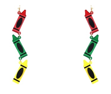 School Crayon Drop Earrings