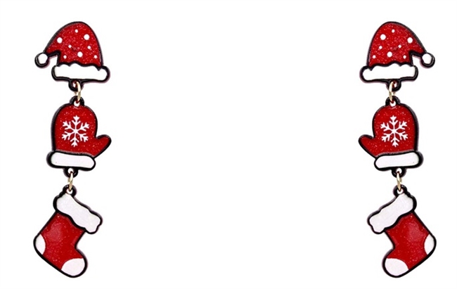 3 Drop Christmas Earrings