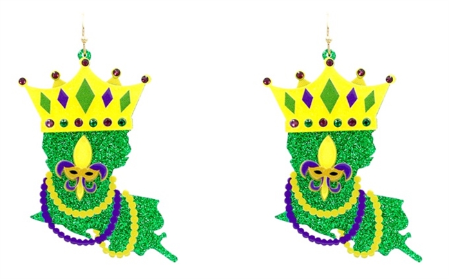 Mardi Gras Louisiana Earrings