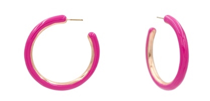 Enamel CCB Hoop Earrings