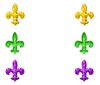 3 PC Mardi Gras Earrings