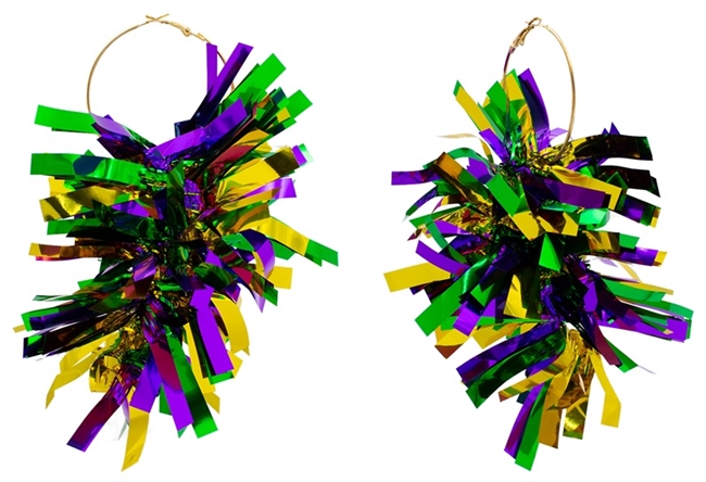 Mardi Gras Funfetti Hoop Earrings