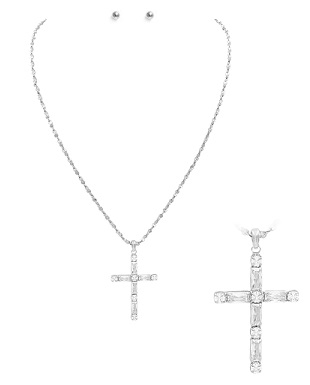 Cross Necklace W/ Stones