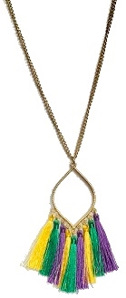 Marquis Shape Mardi Gras Tassel Necklace